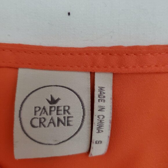 Paper Crane By Anthropologie Women's V-Neck Sleeveless Short Dress Orange Small - Picture 10 of 15